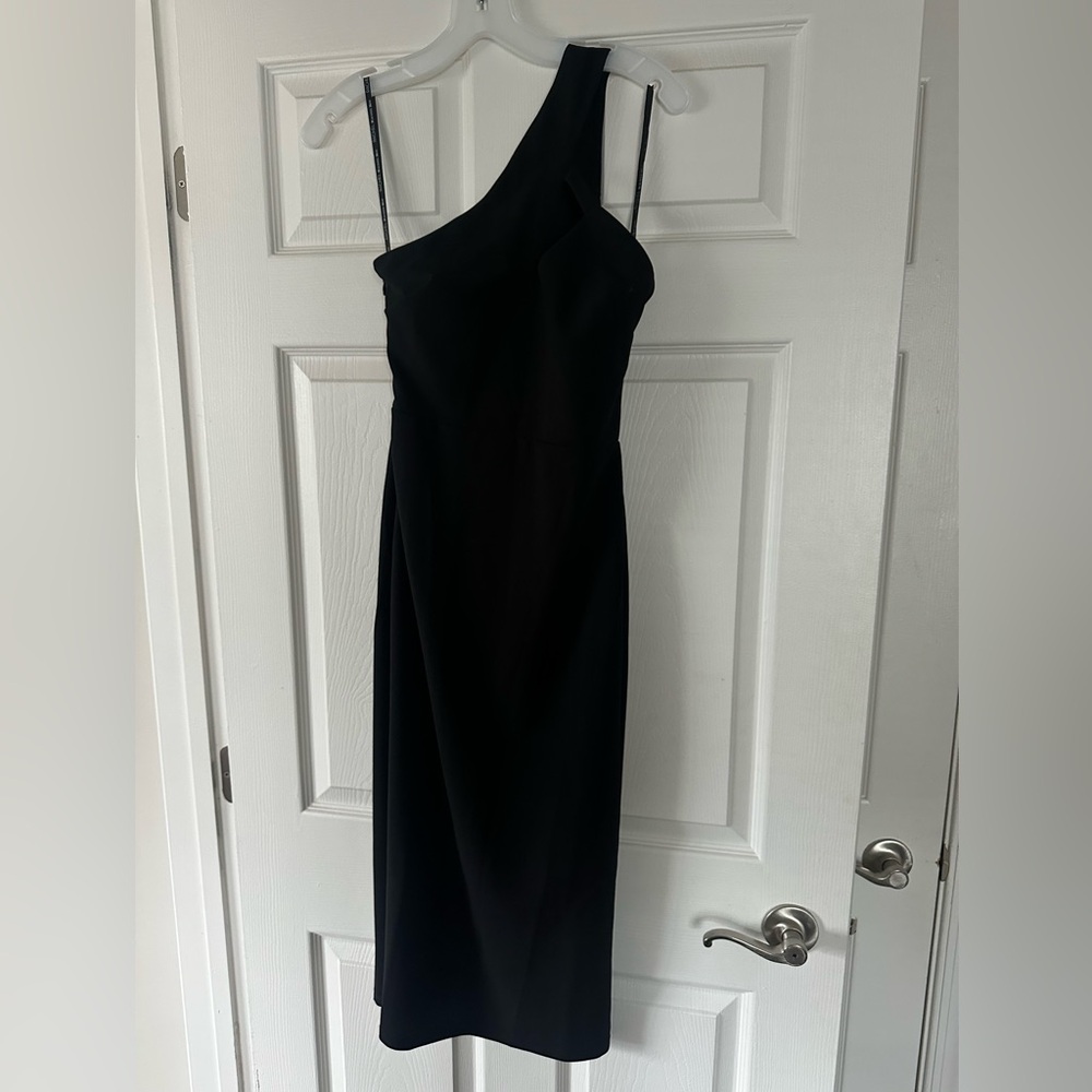 Rachel Roy Black fitted One-Shoulder Dress